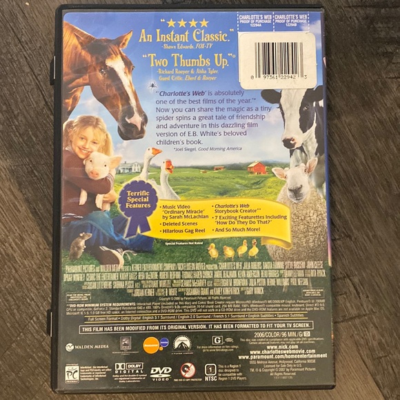 “Charlotte’s Web” rated G- used - Picture 2 of 3